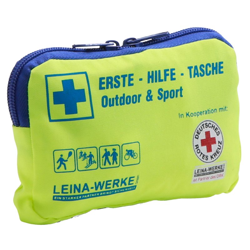 LEINA-WERKE trousse de secours outdoor & sport édition DRK, jaune néon, 140×20×90 mm